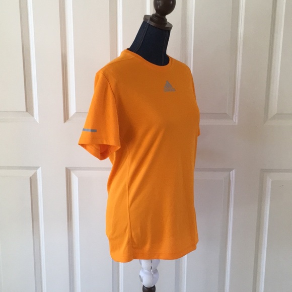 adidas climalite womens run tee orange top Small - Picture 6 of 8